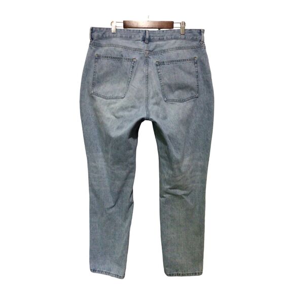 Light Distressed EVERLANE Curvey 90's Cheeky Straight Buttonfly Jeans Sz 33 - Picture 3 of 5